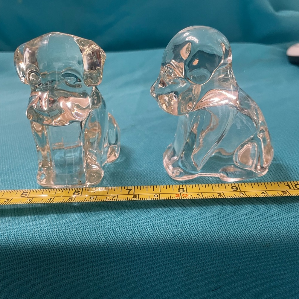 1940s clear glass dog candy dispenser